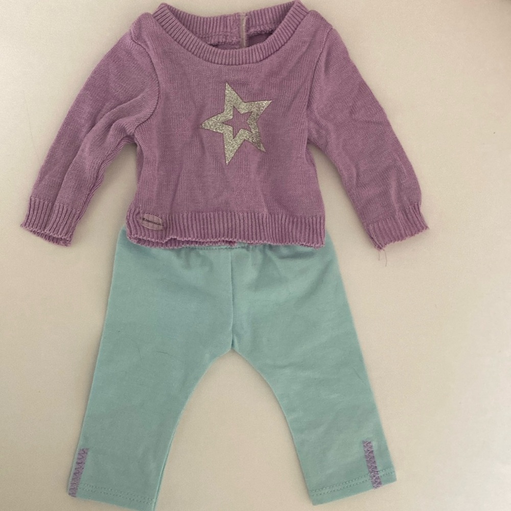 American Girl doll outfit - Truly Me purple sweater & blue pants
